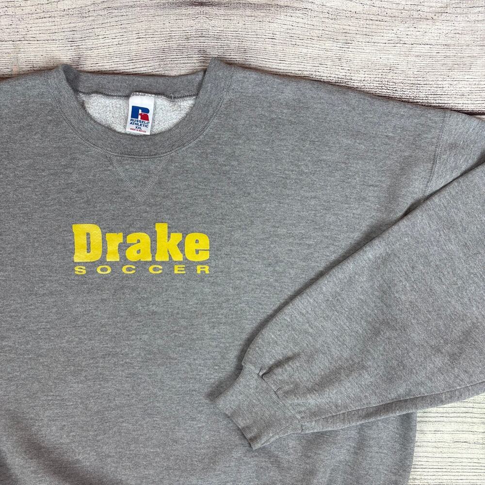 Vintage 1990s Drake Soccer Russell Athletic College Crewneck